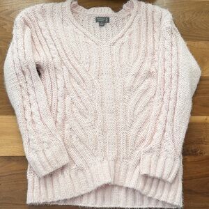 Francesca’s Soft Pink V-Neck Sweater